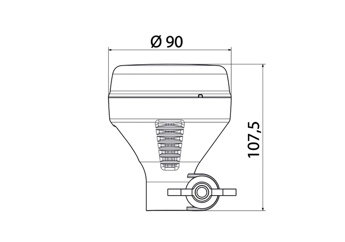Pro LED DIN Pole Mount Amber LED Flashing Light Beacon - Multiple Flash Patterns, 2856APLM